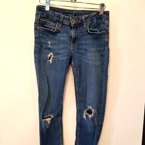 Zara Basic Denim Jeans Skinny Distressed Stretch‎ Jeans Size 4/6
